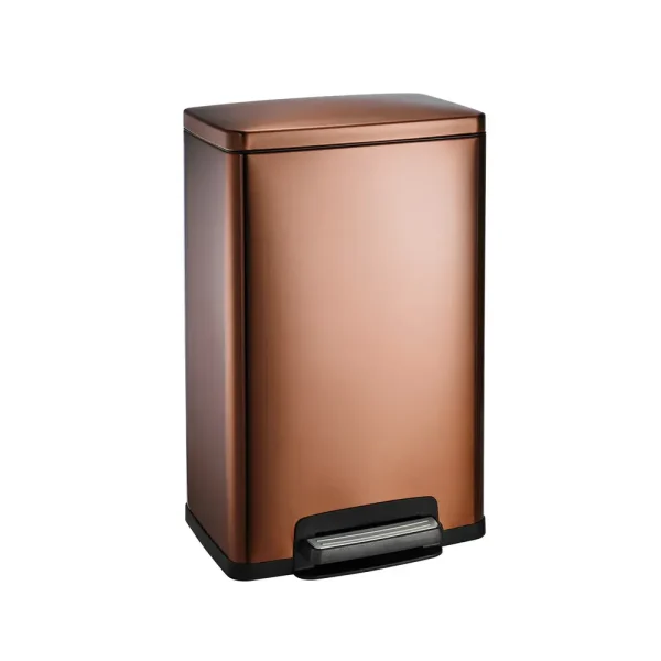13 Gallon Stainless Steel Step Can with Soft Closing Lid – Bronze