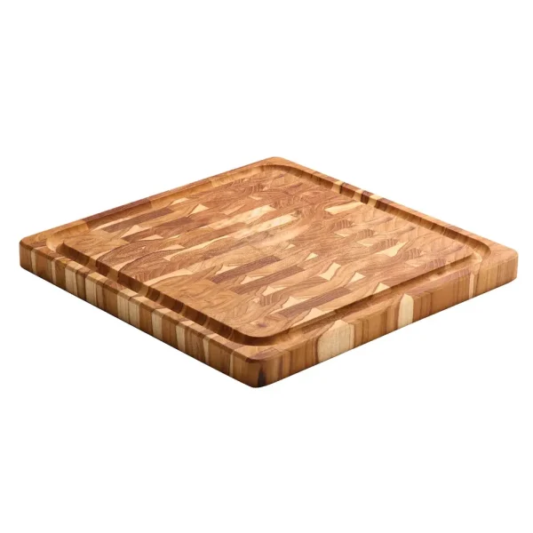 15.75 Inch x 15.75 Inch Teak Wood End-Grain Chopping Board