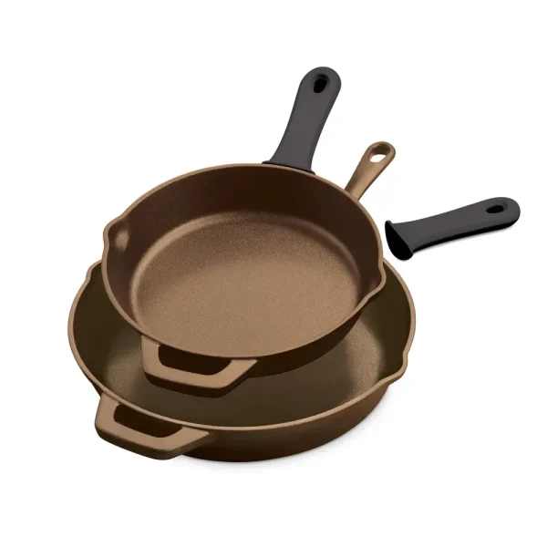 10 & 12-Inch Preseasoned Cast Iron Skillet – 2 Pack