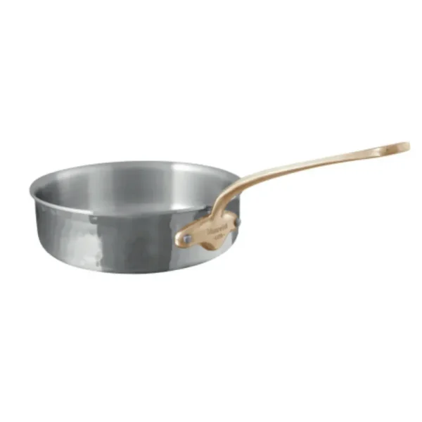 Hammered 5-Ply Saute Pan With Brass Handle, 3.2-Qt