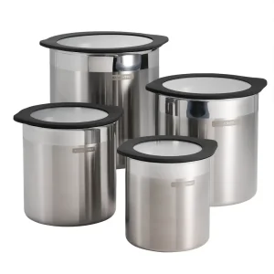 4 Piece Stainless Steel Canister Set – Black