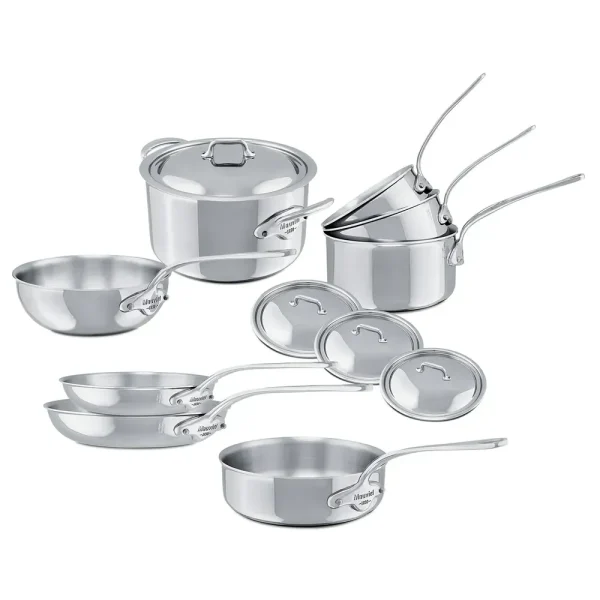 5-Ply 12-Piece Cookware Set With Cast Stainless Steel Handles