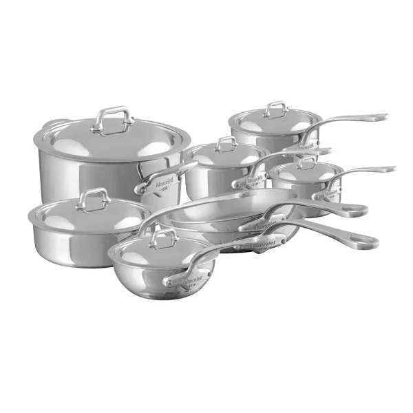 5-Ply 14-Piece Cookware Set With Cast Stainless Steel Handles