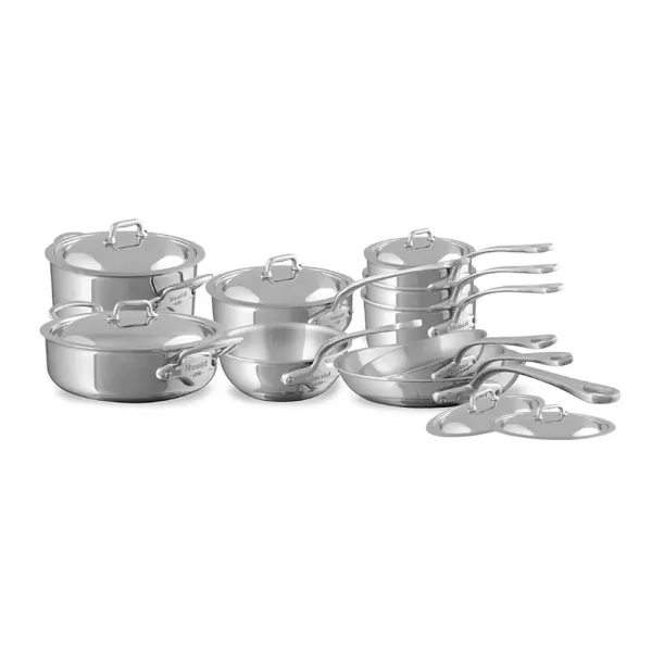 5-Ply 16-Piece Cookware Set With Cast Stainless Steel Handles