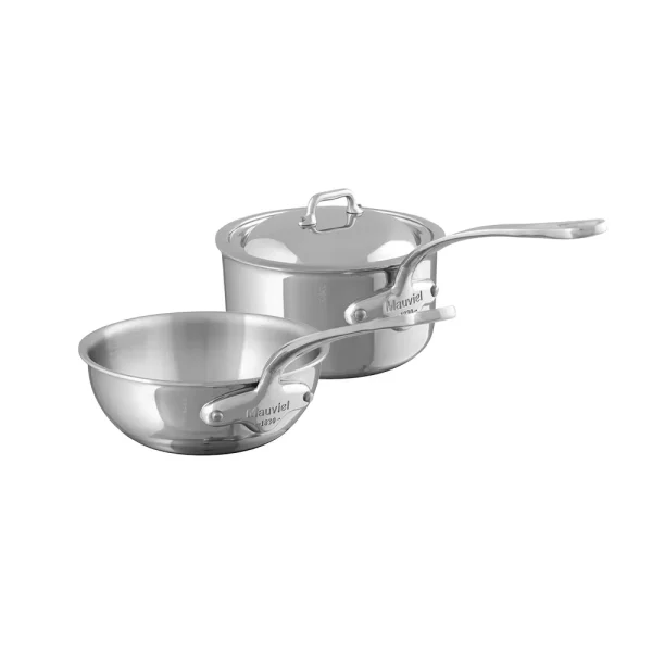5-Ply Chef Pan 3.4-Qt and Sauce Pan 2.6-Qt, Cast Stainless Steel Handles