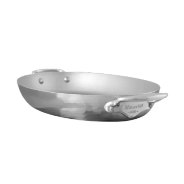 Hammered 5-Ply Oval Pan, Cast Stainless Steel Handles, 13.7-Inch
