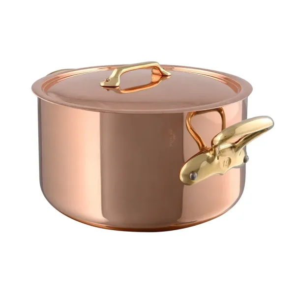 Stewpan With Lid, Brass Handles