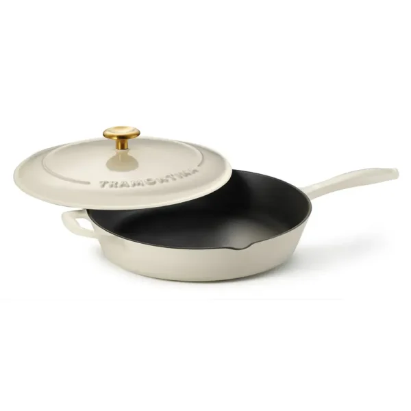 Bestow 12 Inch Enameled Cast Iron Skillet with Lid