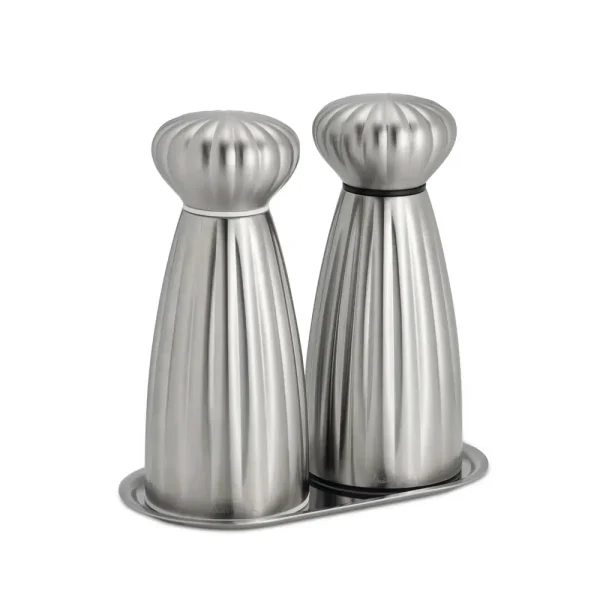 Palm Satin Stainless Steel Small Mills and Tray Set