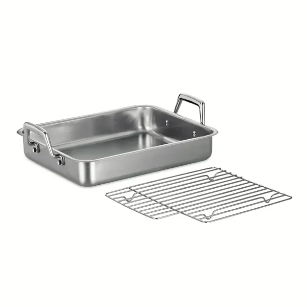 Prima Stainless Steel Roasting Pan – Includes Basting Grill