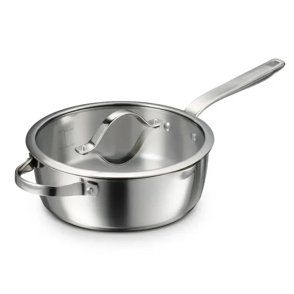 Tempo 3.5 Quart Tri-Ply Base Stainless Steel Covered Deep Saute Pan