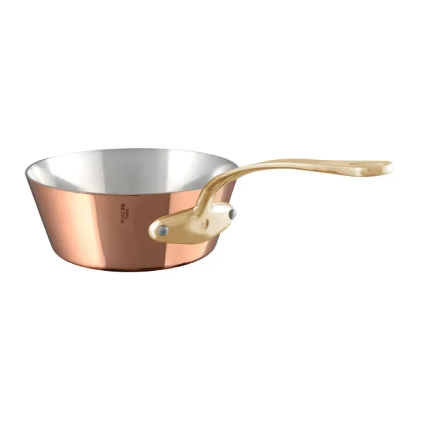 Polished Copper & Tin Inside Splayed Saute Pan With Brass Handle