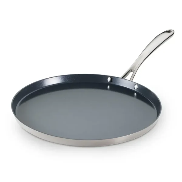 Tri-Ply Clad Stainless Steel Ceramic Nonstick Dosa Tawa