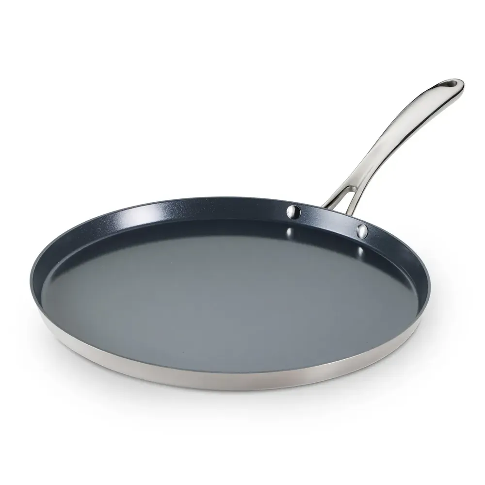 Tri-Ply Clad Stainless Steel Ceramic Nonstick Dosa Tawa