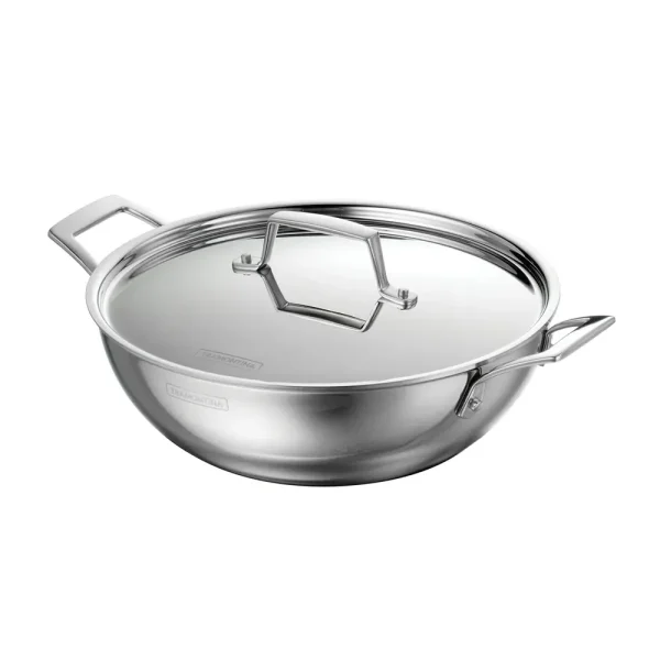 Tri-Ply Clad Stainless Steel Covered Kadai