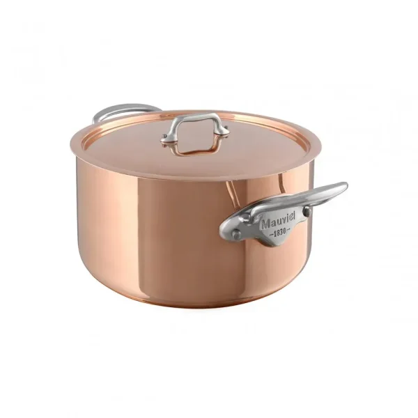 Copper Stewpan With Lid, Cast Stainless Steel Handles, 6.3-Qt