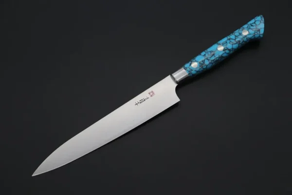 Petty Knife 150mm (5.9 Inch, Turquoise Gem-Composite-stone Handle)