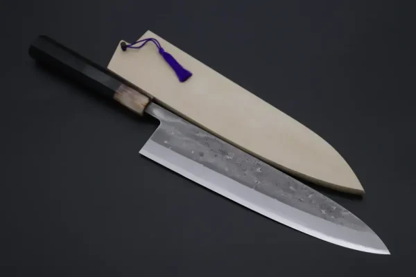 Natures “Super Blue Moon ” BMS-5LE Wa Gyuto Knife 240mm (9.4 inch, Octagonal Ebonywood Handle)
