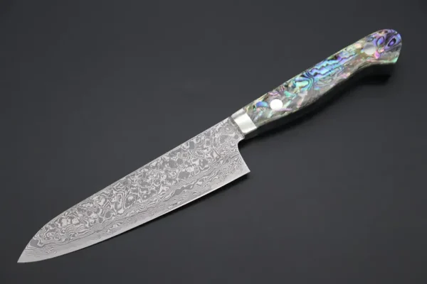 R-2 Custom Damascus Petty Knife 135mm (5.3 inch, “Abalone Handle”,)