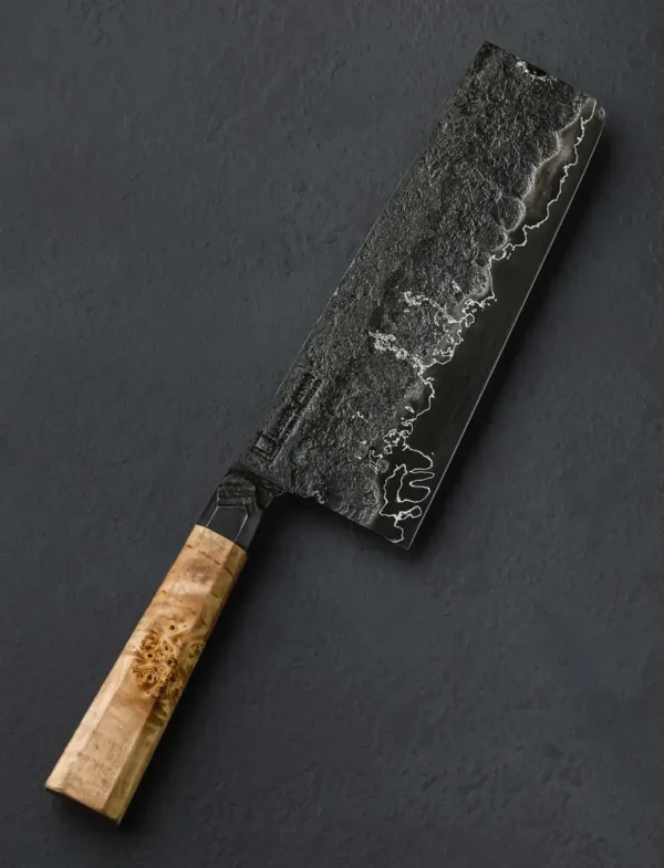 Spalted Birch Compound Nakiri 190mm