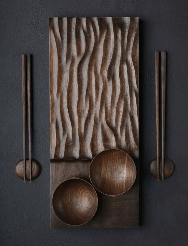 LH Black Walnut Waves Sharing Set