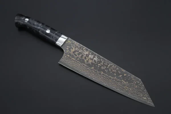 VG-10W Multi-Colored Golden-Rainbow Damascus Bunka Knife 175mm (6.8 Inch)