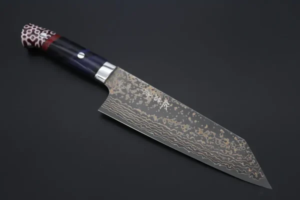 VG-10W Multi-Colored Golden-Rainbow Damascus Bunka Knife 175mm (6.8 Inch)