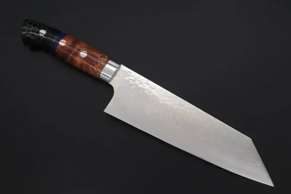 VG-10W Multi-Colored Golden-Rainbow Damascus Bunka Knife 175mm (6.8 Inch)