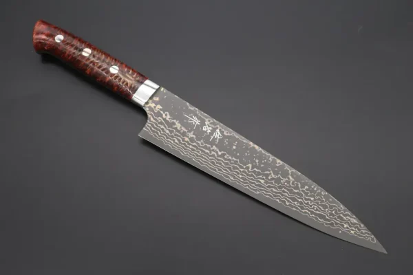 VG-10W Multi-Colored Golden-Rainbow Damascus Gyuto Knife 210mm (8.2 Inch)