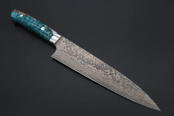 VG-10W Multi-Colored Golden-Rainbow Damascus Gyuto Knife 210mm (8.2 Inch)