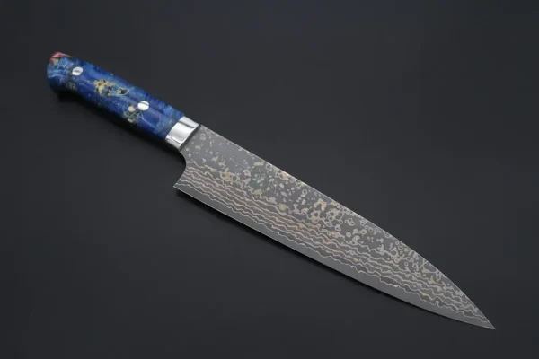 VG-10W Multi-Colored Golden-Rainbow Damascus Gyuto Knife 210mm (8.2 Inch)