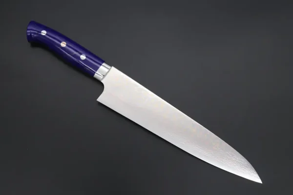 VG-10W Multi-Colored Golden-Rainbow Damascus Gyuto Knife 240mm (9.4 Inch)
