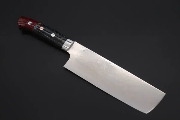 VG-10W Multi-Colored Golden-Rainbow Damascus Nakiri Knife 165mm (6.4 Inch)