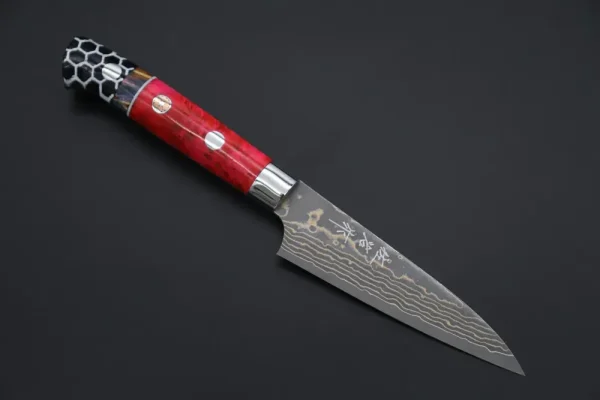 VG-10W Multi-Colored Golden-Rainbow Damascus Paring 95mm (3.7 Inch)