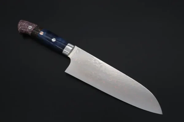 VG-10W Multi-Colored Golden-Rainbow Damascus Santoku Knife 180mm (7 Inch)