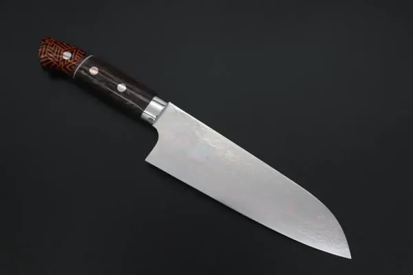 VG-10W Multi-Colored Golden-Rainbow Damascus Santoku Knife 180mm (7 Inch)
