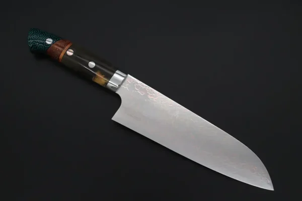 VG-10W Multi-Colored Golden-Rainbow Damascus Santoku Knife 180mm (7 Inch)
