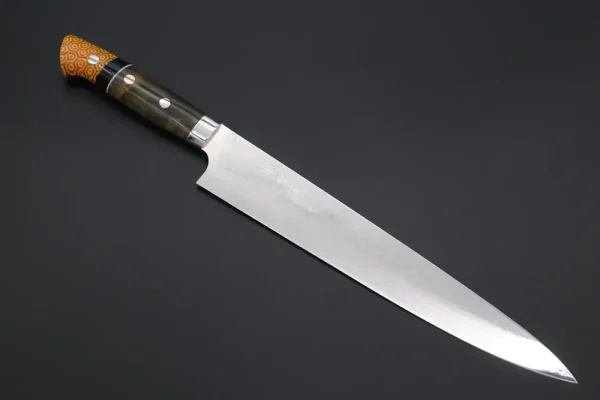 VG-10W Multi-Colored Golden-Rainbow Damascus Sujihiki Knife 270mm (10.6 Inch)