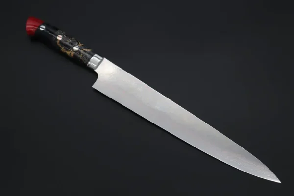 VG-10W Multi-Colored Golden-Rainbow Damascus Sujihiki Knife 270mm (10.6 Inch)